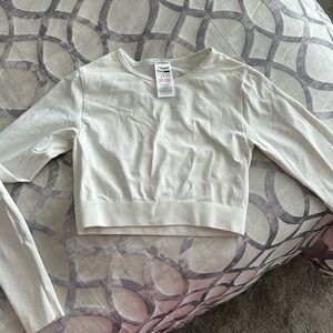 Gymshark Everyday Seamless Long Sleeve Crop Top soft white XS NWOT